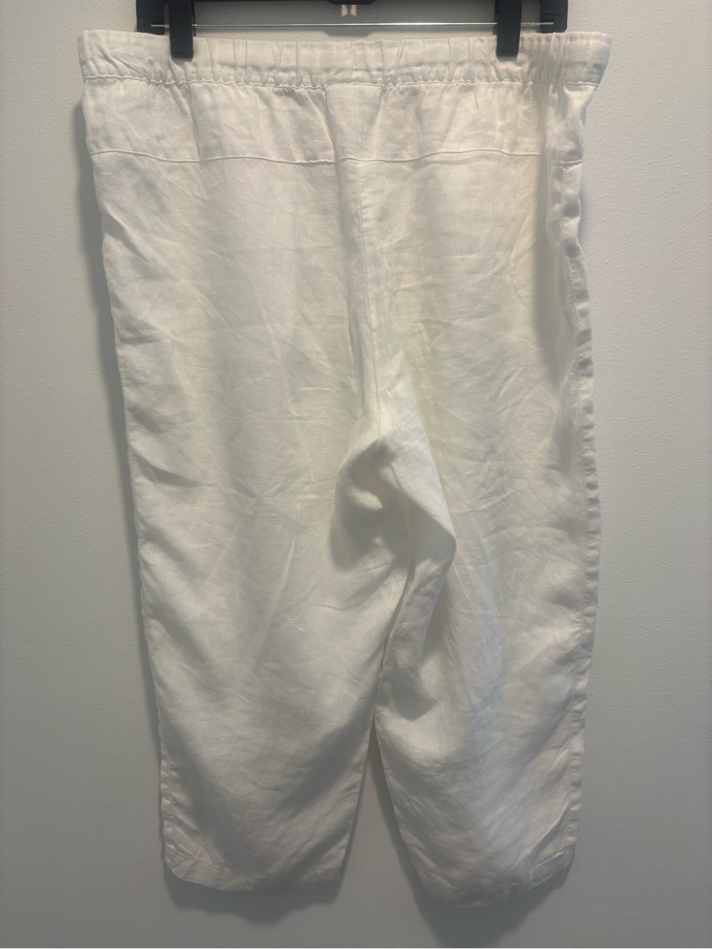 Pure Jill J.Jill 100% Linen White 2 Piece Matching Set Top & Cropped Pants - Picture 3 of 16
